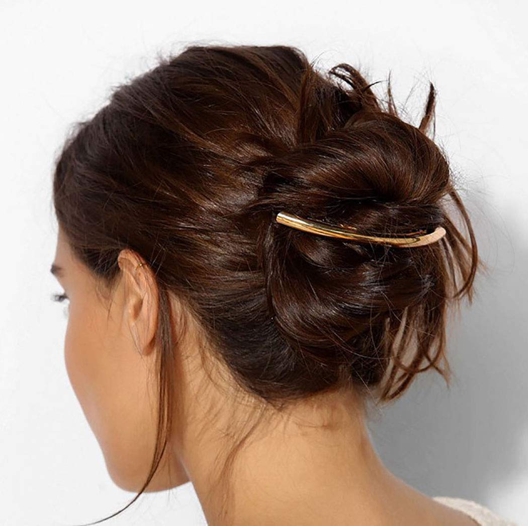 CanB Vintage Golden Alloy Hair Clip Minimalist Hair Barrette Hair Pin Hair Accessories for Women and Girls (Gold)