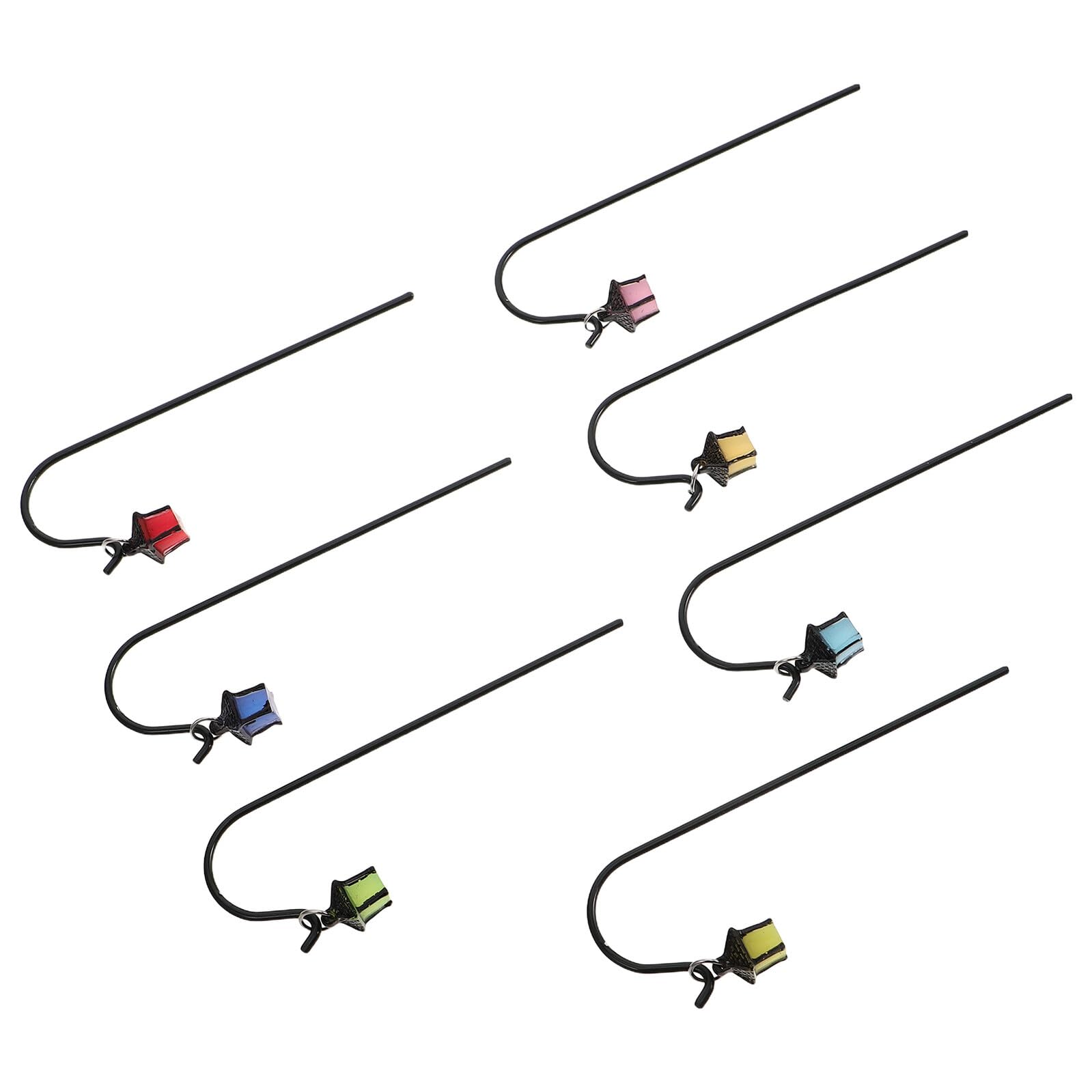 Gatuida 7pcs Glow in the Dark Miniature Lanterns with Shepherds Hooks, Fairy Garden Accessories for Micro Landscape, Mini Street Lamps and Hanging Fairy Lights for Outdoor and Indoor Decor