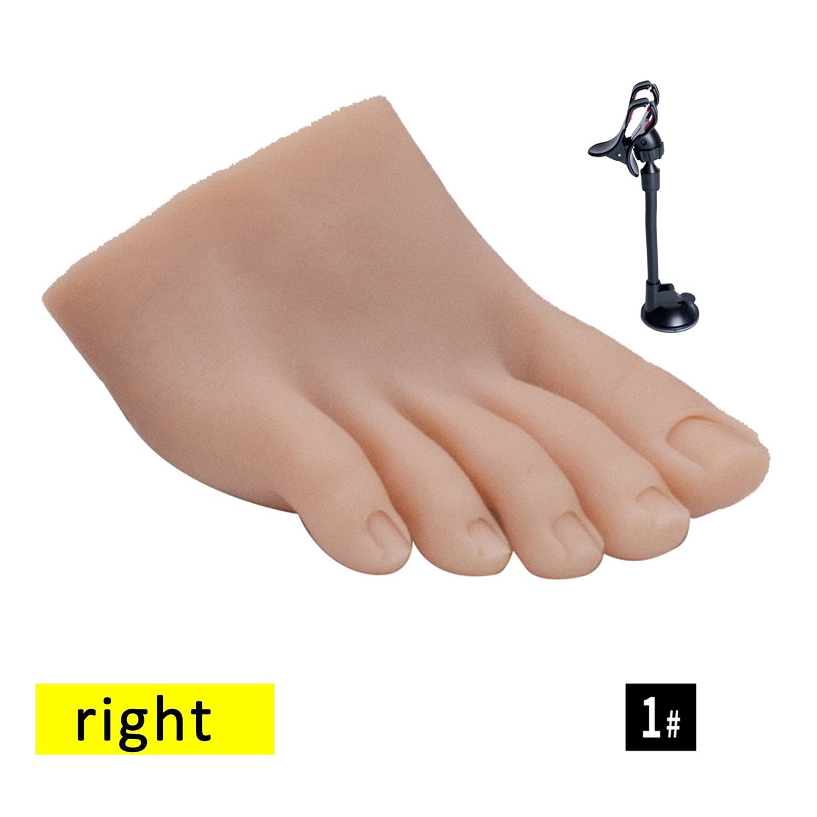 1. PC Realistyczne silikonowe paznokci Praktyka stóp Model do paznokci Insertion Manicure Fake Fałszywy Wyświetla Manekin z klipsem(Right 1)