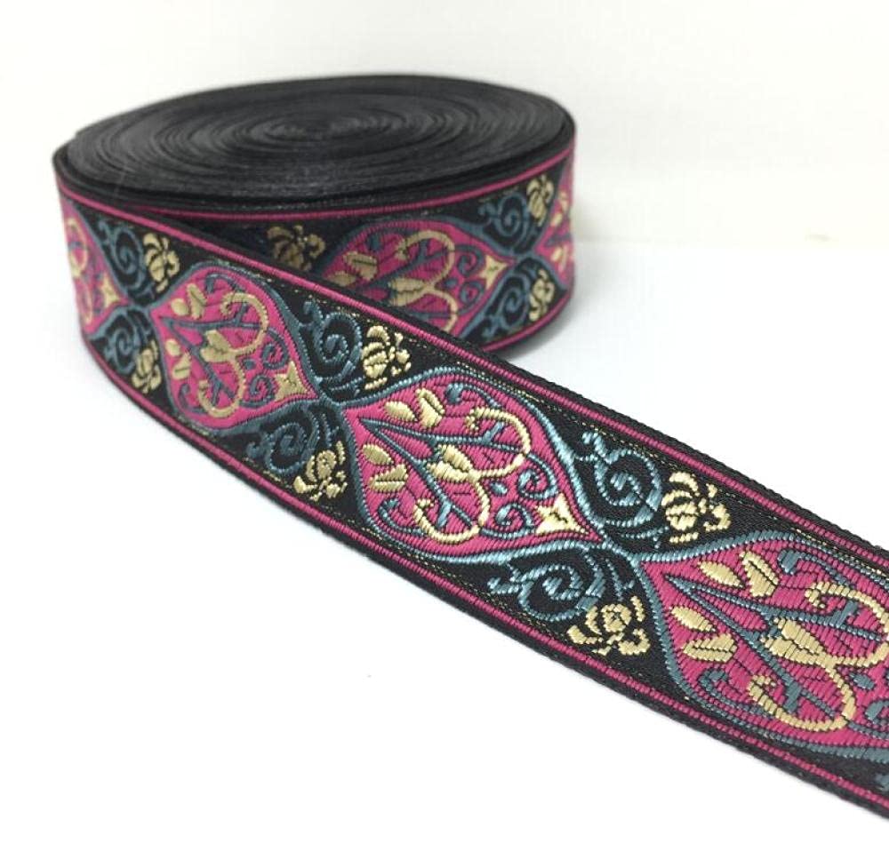 Ribbons For Gift Wrapping Ribbon For Fabric Satin Ribbons 6 Cm Szeroki Tkana Wstążka Żakardowa Klasyczna Totem Design Do Akcesoriów Kurtynowych I Odzieży 10 Jardów Za Dużo-Purpurowy_30Mmx10Yard.