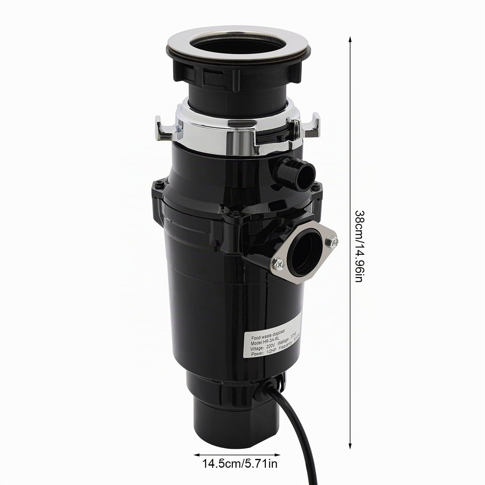 Trituradora Fregadero 375W Trituradora de Residuos de Cocina Fregadero Sistema de Eliminación de Residuos de Alimentos Trituradora de Alimentos Trituradora de Residuos para Fregadero de Cocina