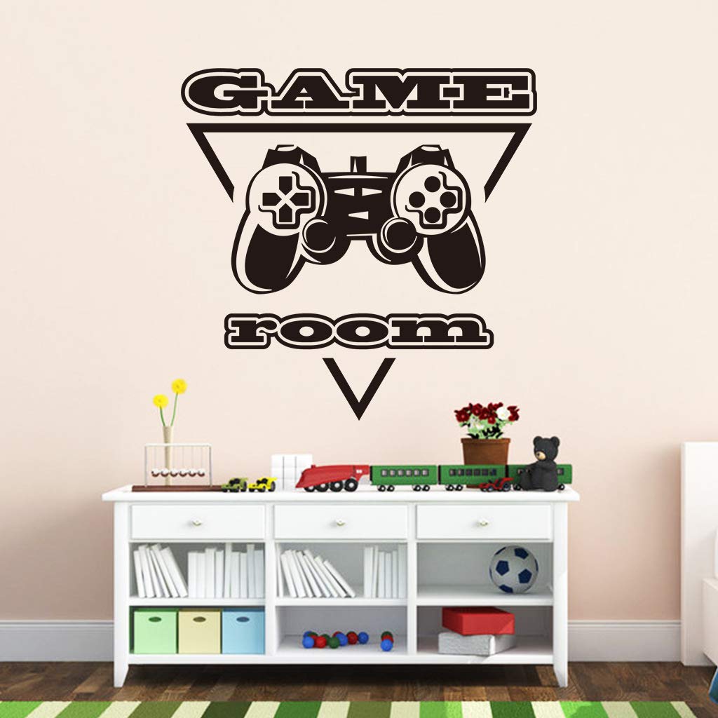 Game Room Wall Decals, Video Game Controller Poster Peel & Stick Wall Stickers, Video Gamer Removable DIY Vinyl Art Design Murals, Joystick Wallpaper for Kids Boys Playroom Bedroom Playroom Home Decor