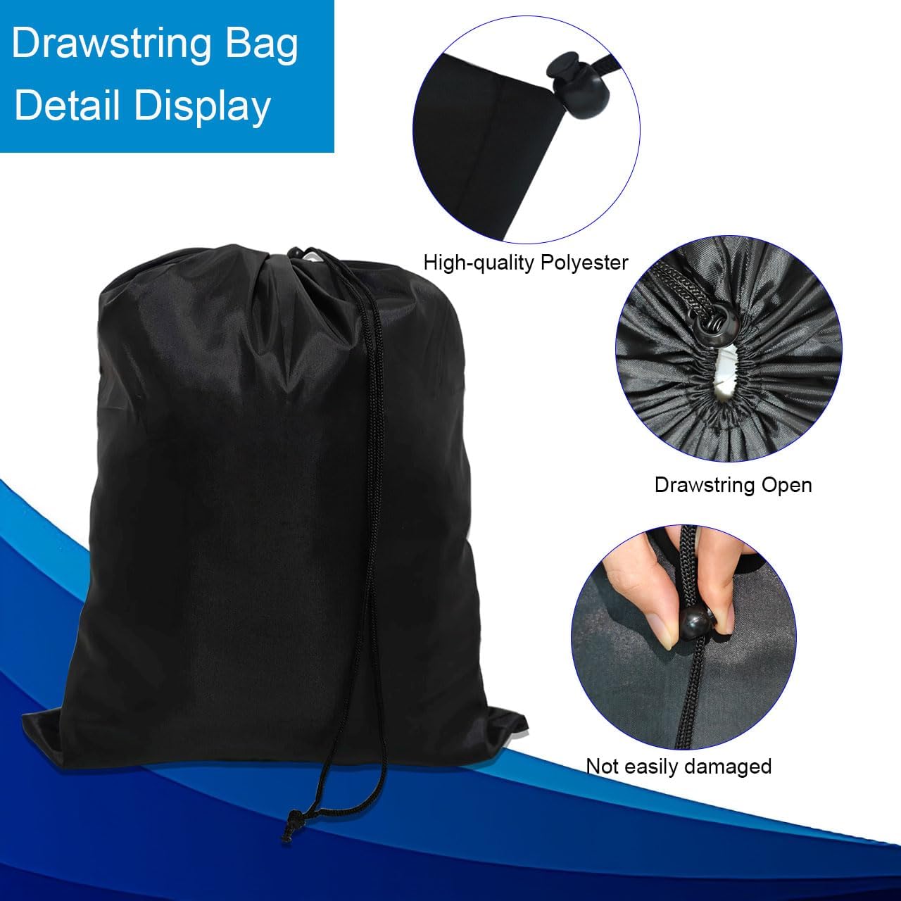 10-Pack Drawstring Bags with Toggle Closure - Lightweight & Durable Nylon Gym Bags for Sports, Travel and Daily Use - Image 5