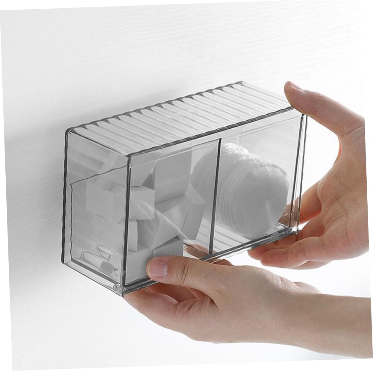 Alipis 3pcs Wall-mounted Cotton Swab Holder Multi-functional Storage Organizer for Bathroom and Bedroom Dust -lid Design Lightweight and Compact Cotton Dispenser