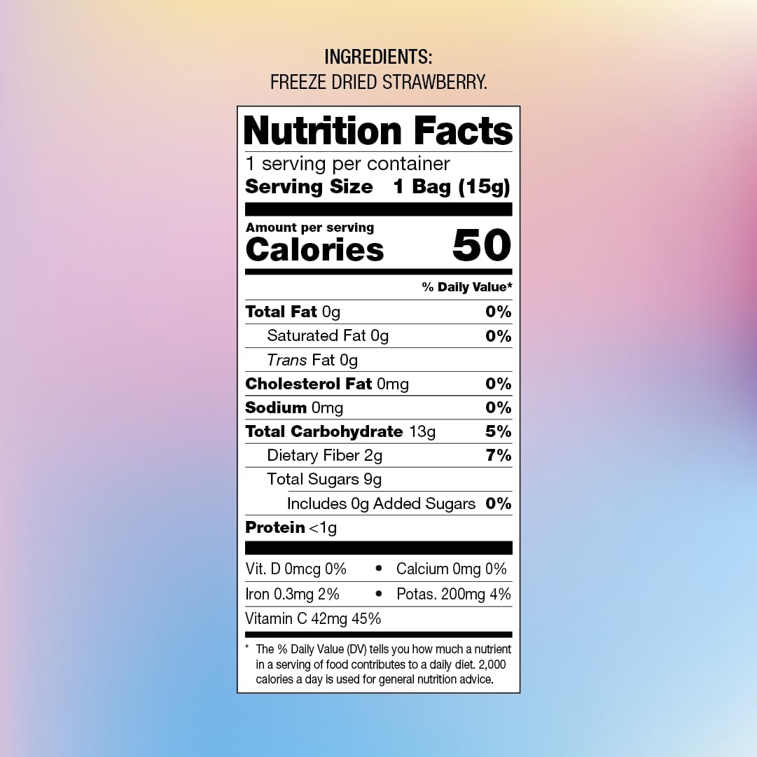 Pol’s Freeze Fresh - 6 Pack Sliced Freeze-Dried Strawberries (1 Oz Each) – No Added Sugar, Non-GMO, Vegan, Gluten-Free Single-Serve Snack Packs