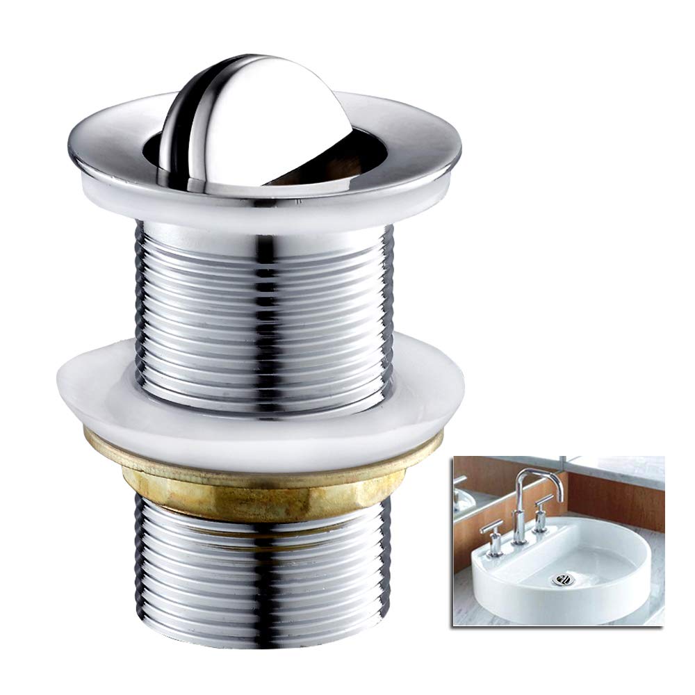 Bettomshin Lot de 3 bondes à ressort en laiton pour lavabo, évier, bonde de vidage - Jaune