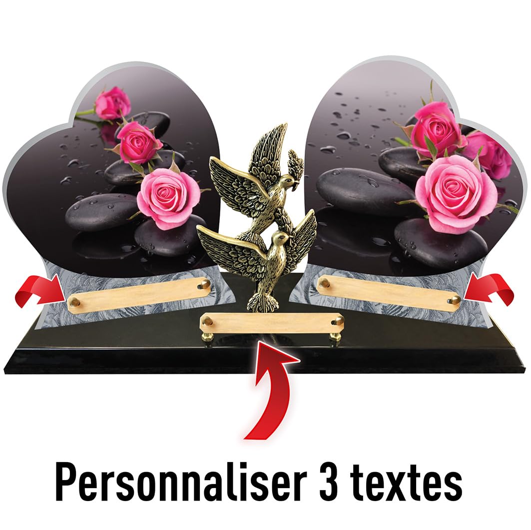 Plaque FUNERAIRE 2 Coeurs