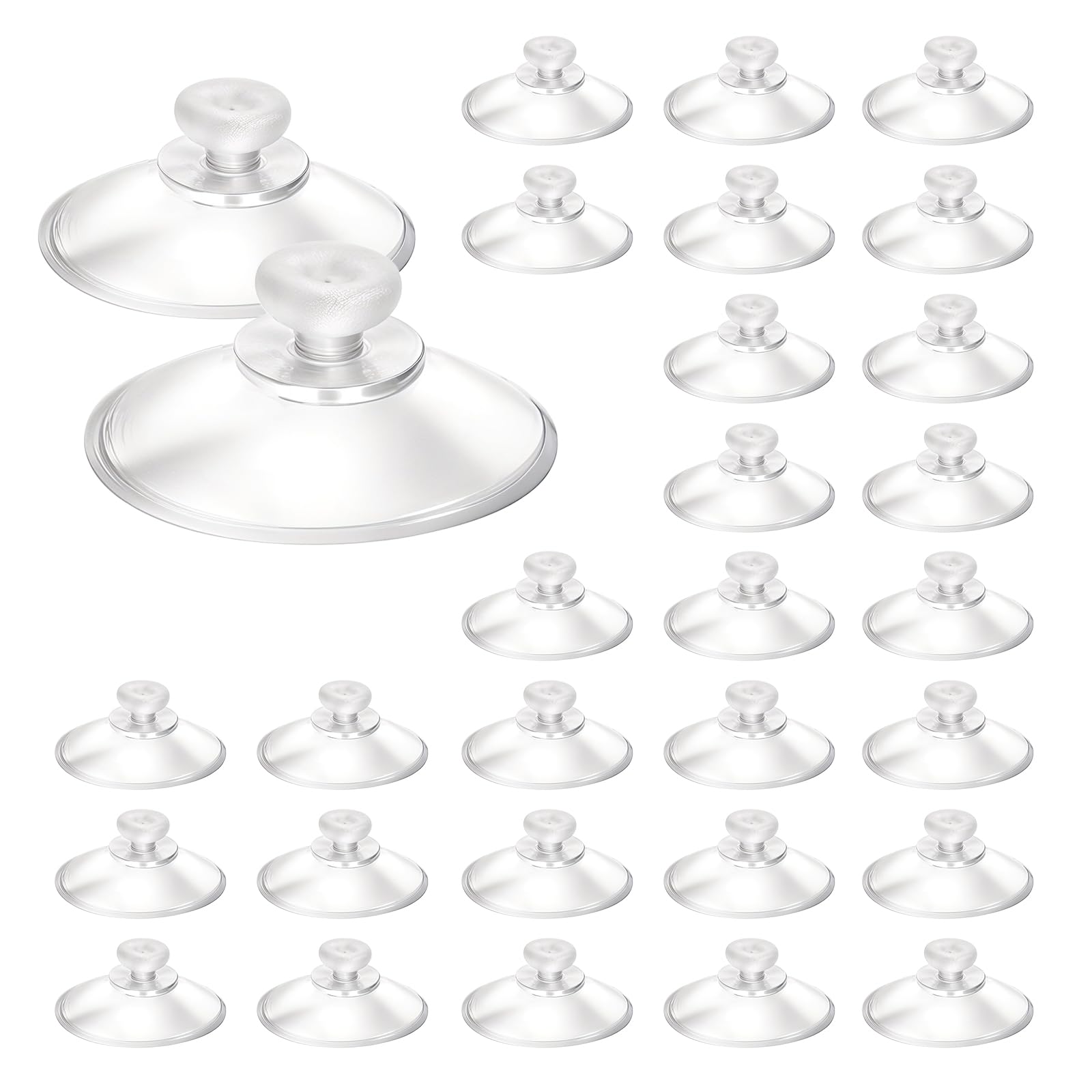 Photo 1 of 30Pcs 20mm/0.79" Furniture Desk Glass Transparent Anti-Collision Suction Cups Small Rubber Suction Cups for Glass Table Tops, Furniture, Desk, Bumper Protection Without Hooks