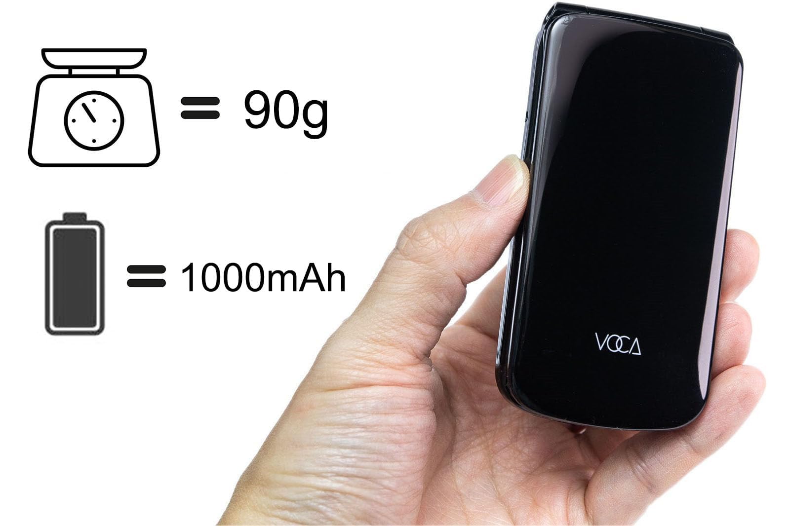 Telefono a conchiglia VOCA con tasti grandi per anziani | 4G LTE sbloccato | Volume alto | Tasto SOS | Chiamata rapida | Testo predittivo | Base di ricarica | V340 (Rosso)
