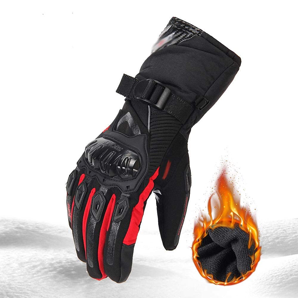 Guantes, Guantes de Motocicleta 100% Impermeables, a Prueba de Viento, Invierno, Hombres, Guantes de Moto, Pantalla Táctil, Guantes de Montar en Moto,Negro,M