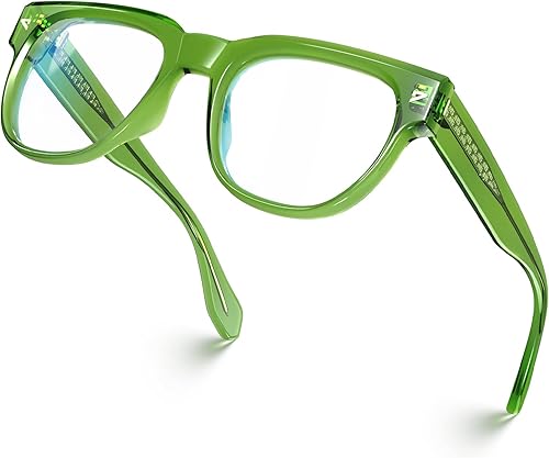 VISOONE Gafas cuadradas TR90 con bloqueo de luz azul con vidrio antirreflejos para computadora para mujer y hombre, SAGE