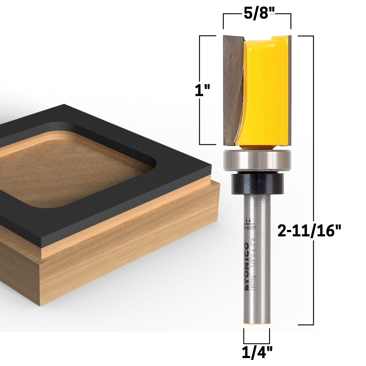 Yonico Flush Trim Router Bit 5/8-Inch Diameter 1/4-Inch Shank 14075q