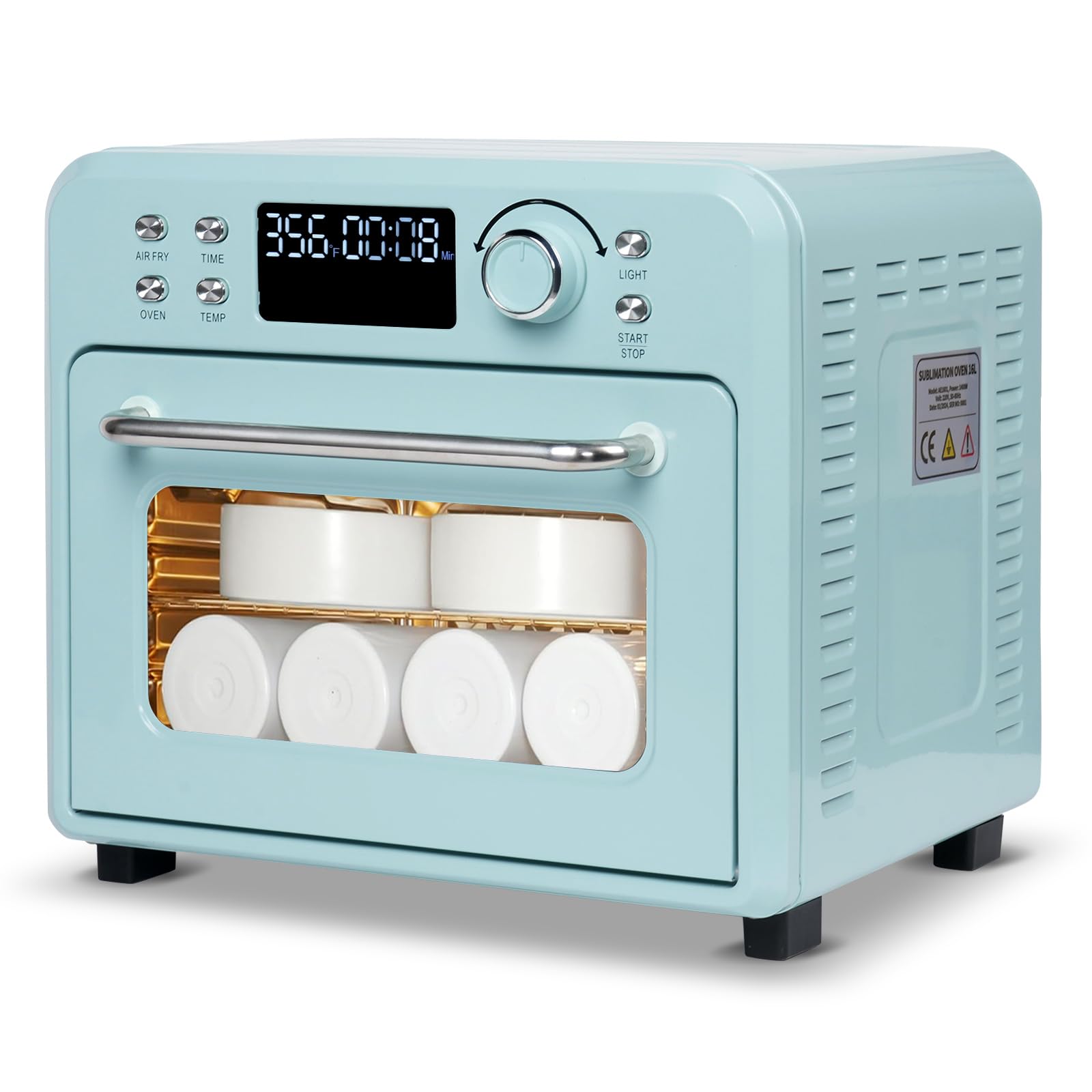 Sublimation Oven Machine 16L 110V 1400W Blue with Digital Display, Convection Oven for Sublimation Blanks Tumblers Mugs Cups Water Bottles Bulk Transfer with Glove