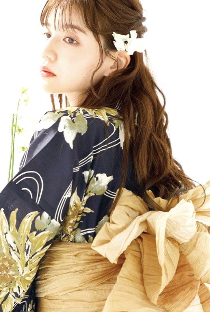 新品】大人気☆Dita ディータ 浴衣夏色の向日葵しらべ墨色1人で