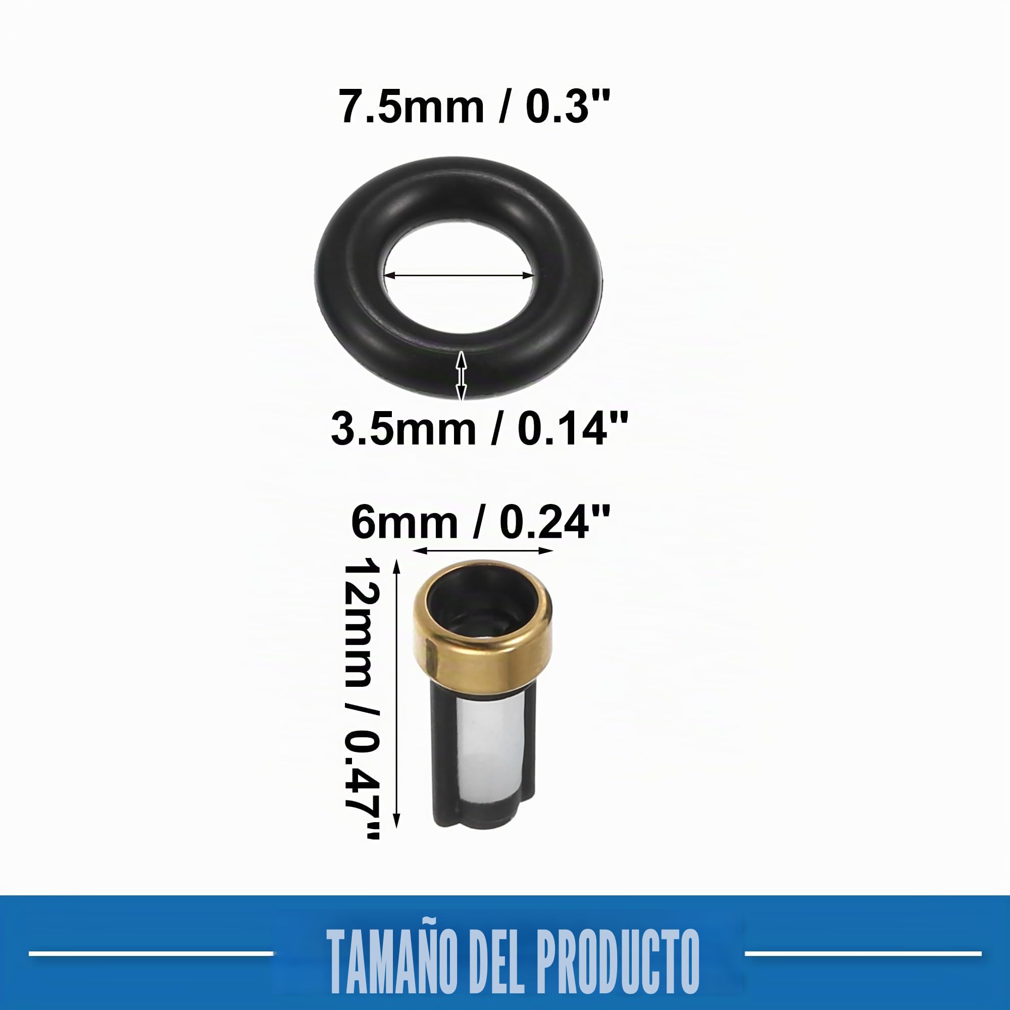 A ABSOPRO Juntas Tóricas de Sellado de Inyectores de Combustible No.1439800 para BMW X5 de Goma (Juego de 6)