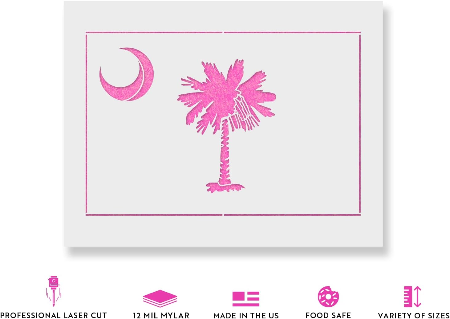 South Carolina State Flag Stencil - Sc Flags Stencil, Flag Stencils, State Flag Stencil, State Flags Stencil, Sc Flag Stencil