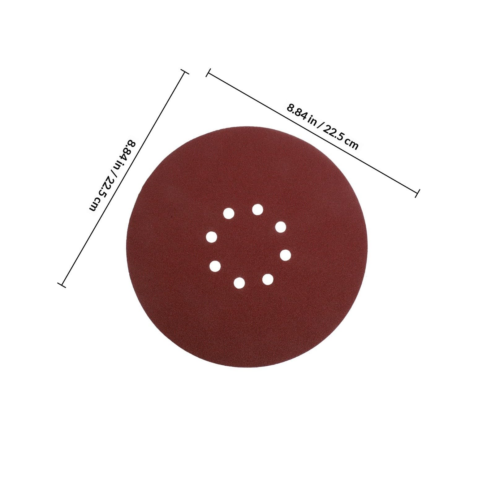 50 Piezas Disco de Lija 225mm 8 Agujeros para Paneles de Yeso