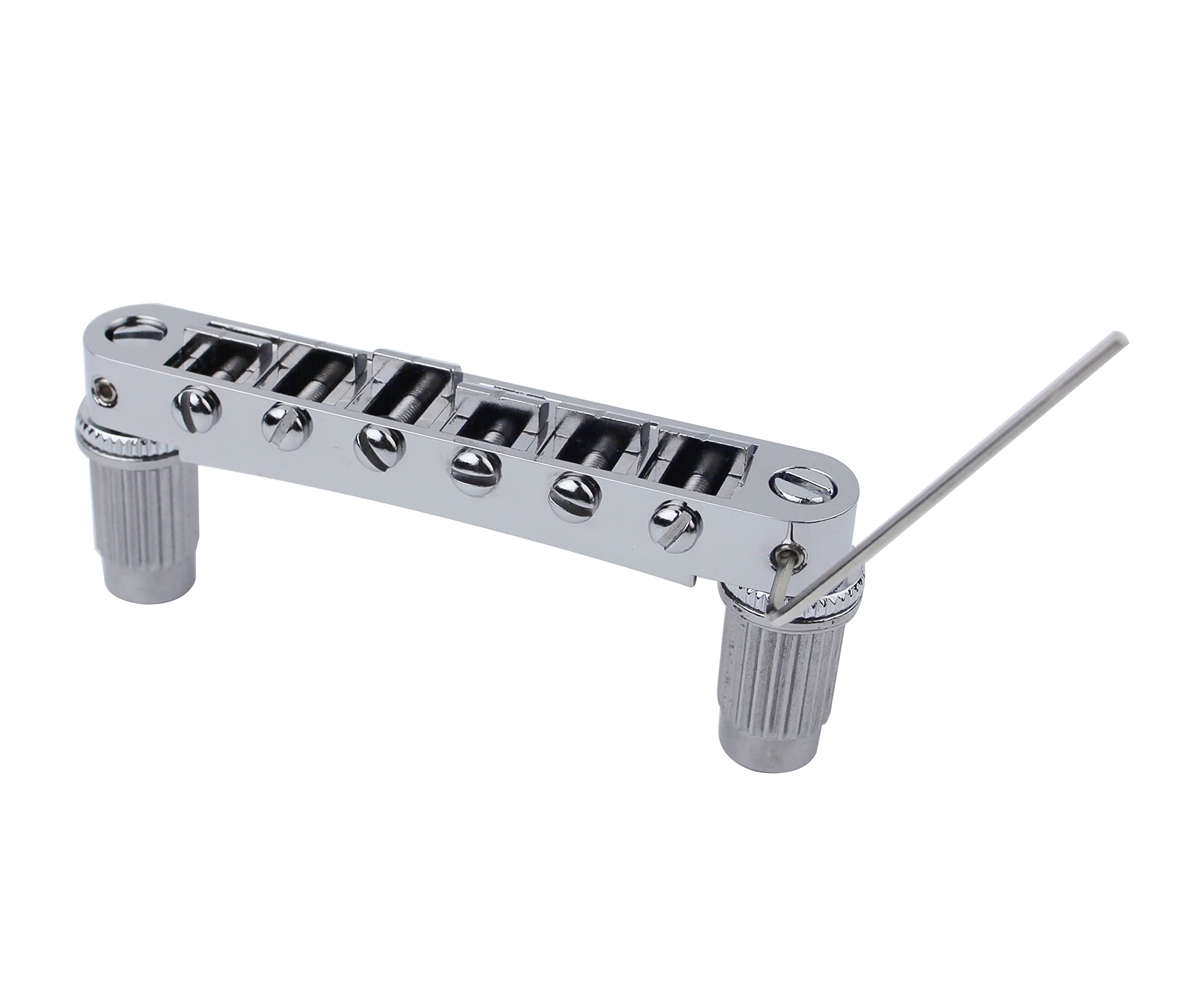 Guitar Saddle Bridge - Tune-O-Matic Bridges with Studs Replacement for LP EPI 6 String Electric Guitar (GM003, Chrome)