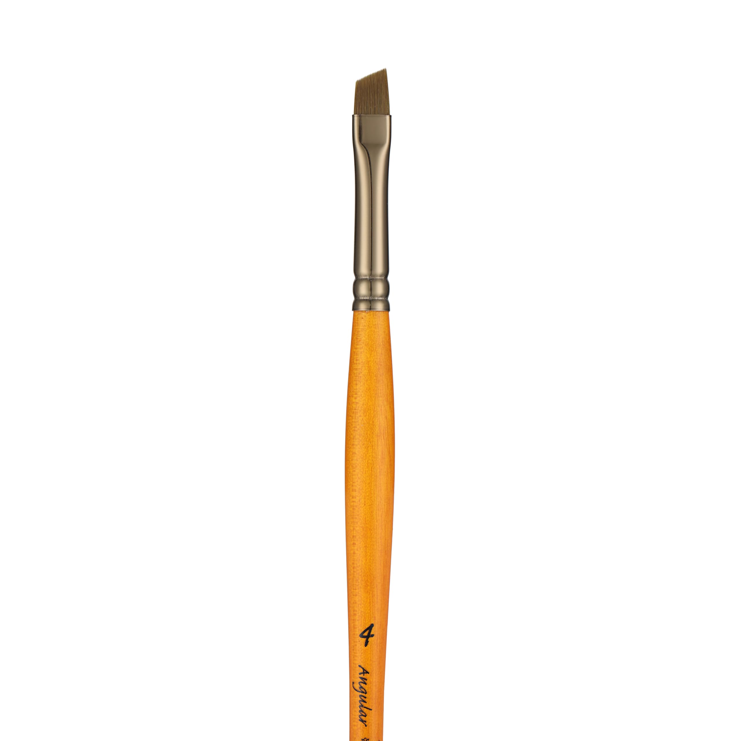 Pan Art Angular Synthetic Brush No. 04 for Acrylic Painting - 1 Piece, Orange, Nr. 04 - Image 2