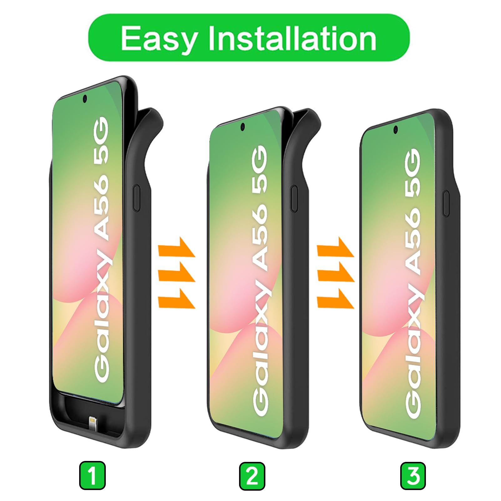 Custodia di alimentazione per Galaxy A36 / A56 - Caricabatterie ricaricabile da 10000 mAh, con custodia per telefono di ricarica della batteria esterna senza fili magnetica