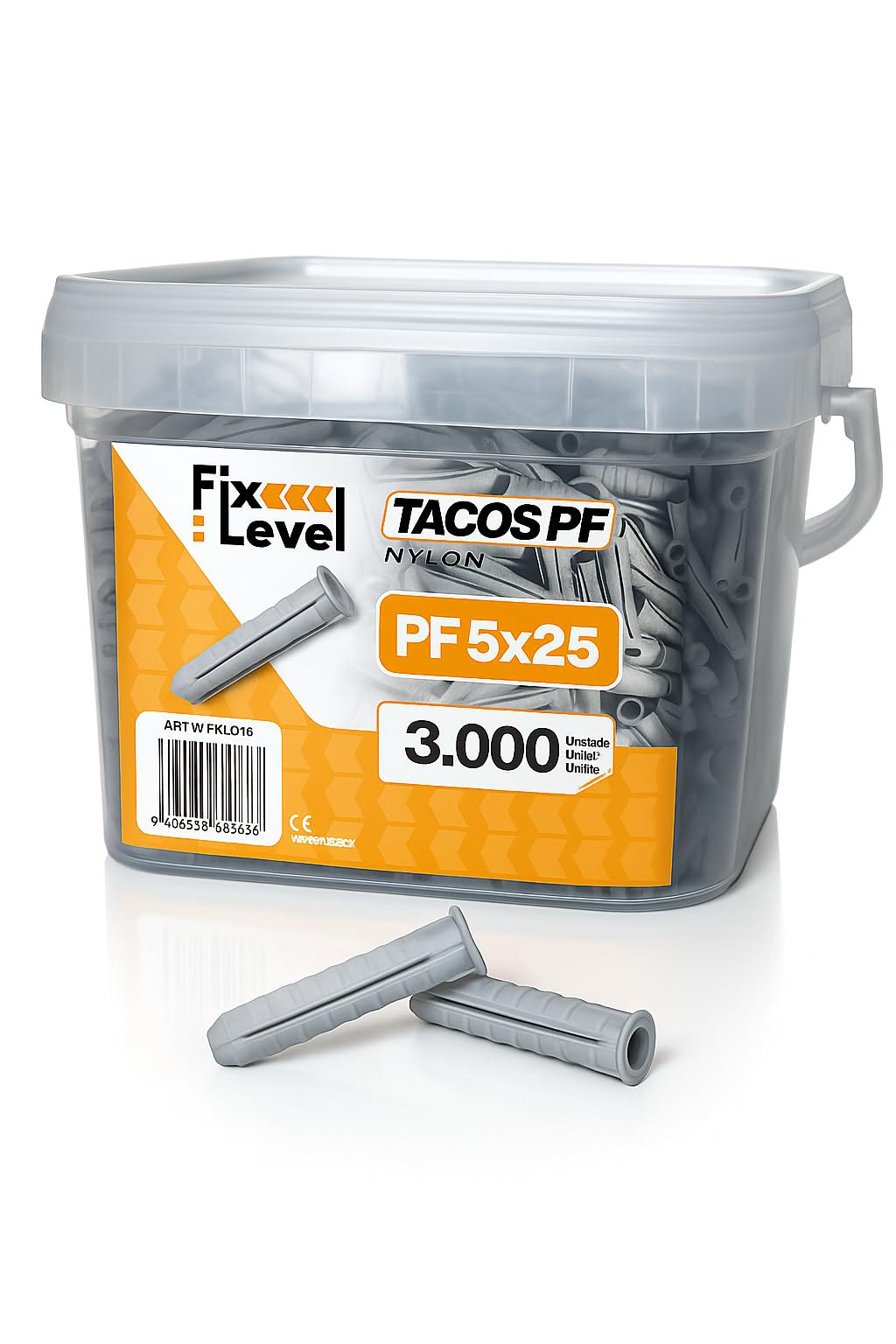 Chevilles 6 mm 8 mm 10 mm FixLevel plates et universelles en boîte de 3000