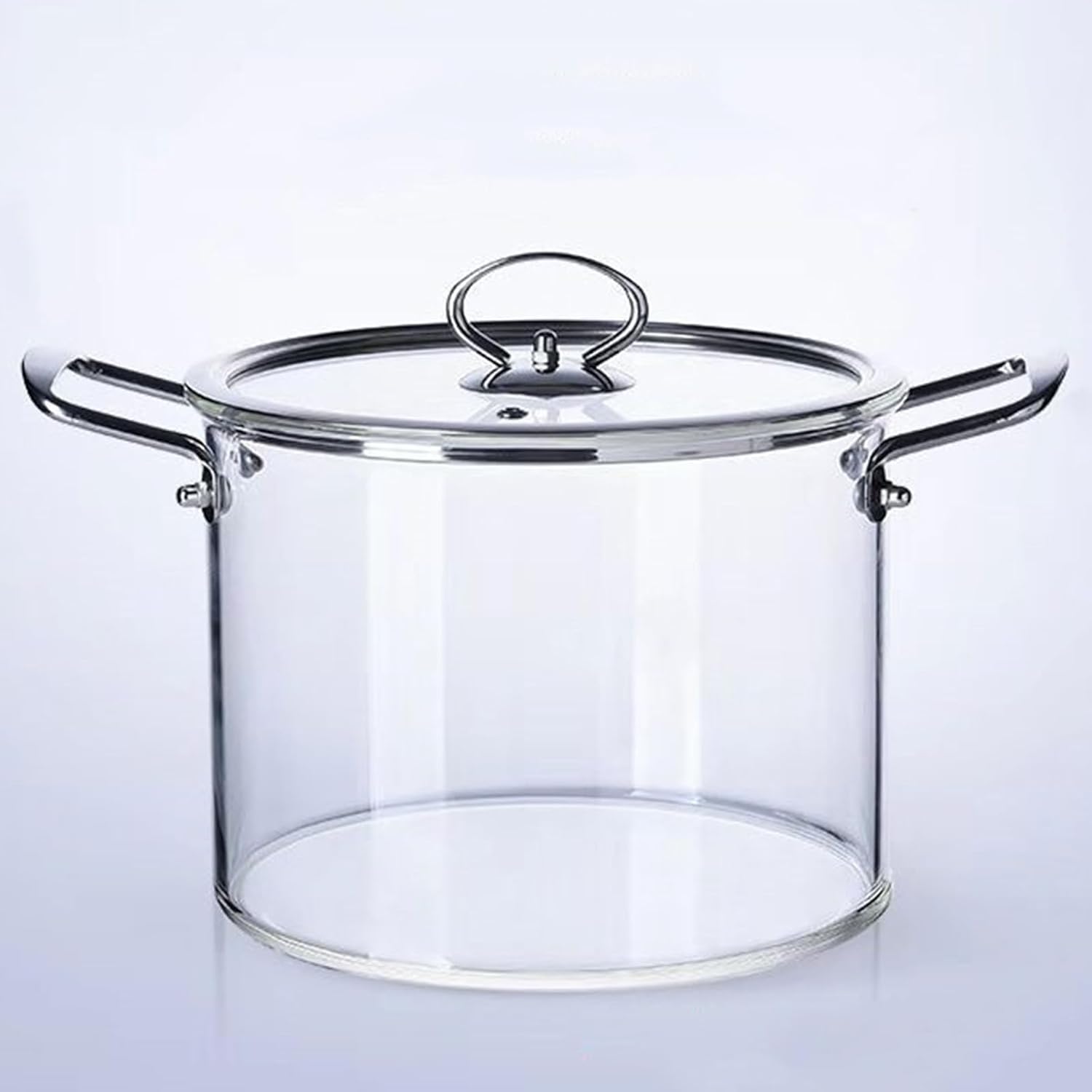 Borosilicate Glass Sauce Pan with Lid Clear Glass Pot for Cooking with Steel Handle, Heat Resistant Glass Pot for Pasta Soup Milk, Clear Stovetop Cooking Pot for Ceramic and Gas Stoves,5500ml