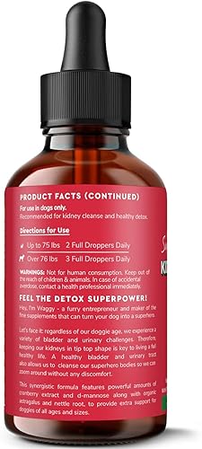 Miniatura 8 de Soporte renal premium para perros – Suplemento de arándano para perros – Apoya la vejiga, desintoxicación, urinaria y riñón – Delicioso suplemento