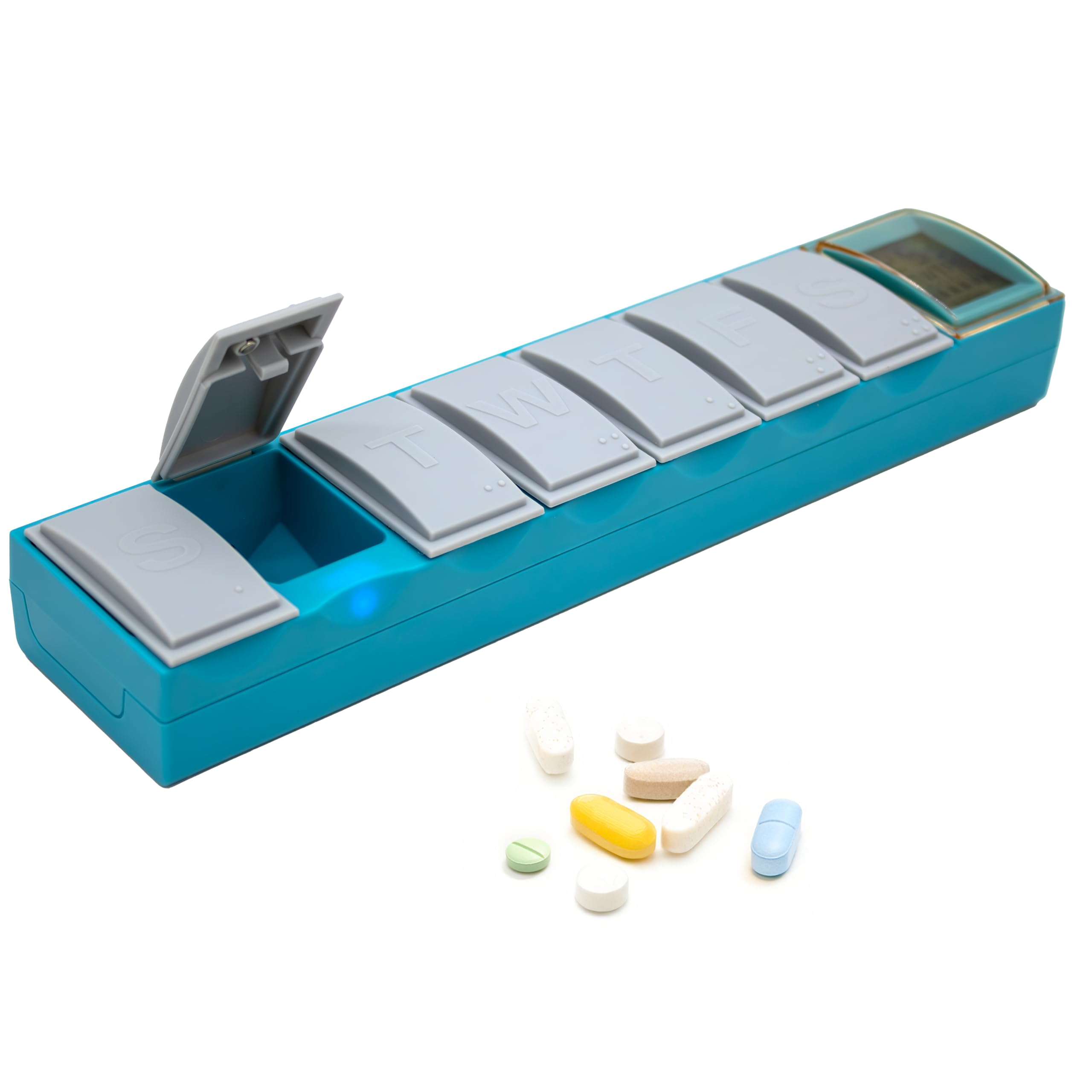e-pill Medication RemindersSync Pillbox β Smart Self-Learning Pill Organizer with No Programming Required, Missed Dose Alerts