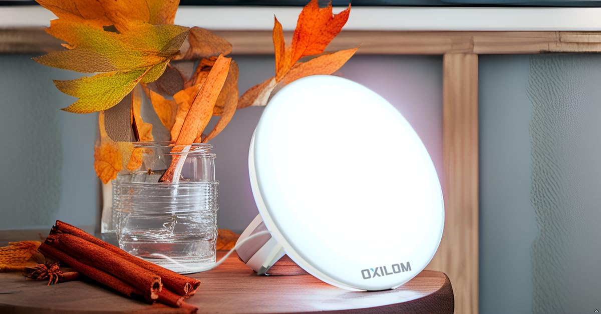 Lumeye1 - Lampe de Table pour Luminothérapie, Lutte Contre le Blues Hivernal, Booste Énergie et Moral avec jusqu'à 10 000 Lux de Lumière Naturelle, Compact