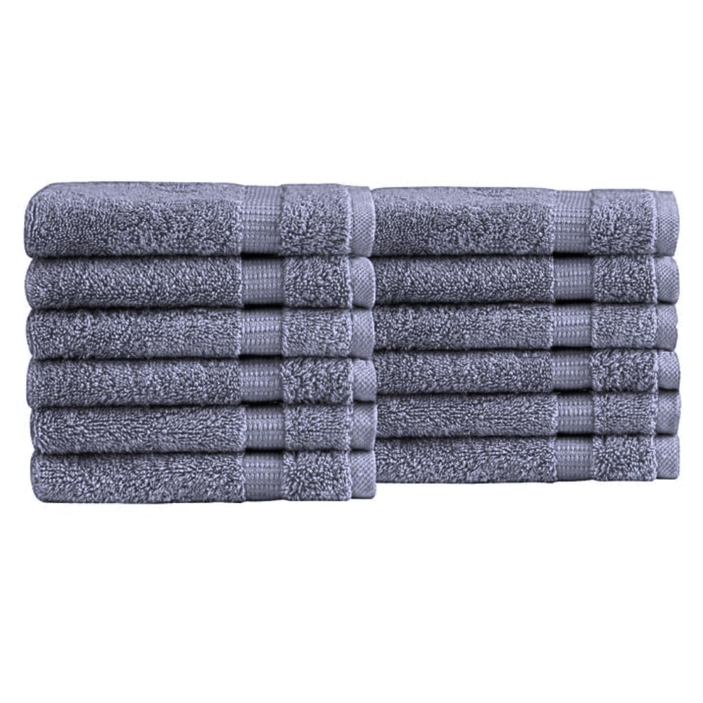 Paquete de 6, 12, 24, 36, 48, 72, 96 toallas faciales, 100% algodón egipcio, franela suave, para el gimnasio, desmaquillante, toalla para los dedos (12, gris carbón)