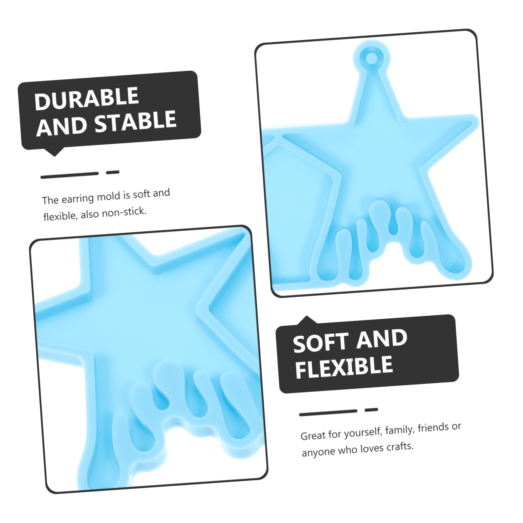 Lurrose 5 Set Di Per Pendenti Unici Per La Creazione Di Gioielli in Silicone Per Orecchini Kit Per La Creazione Di Orecchini Antiaderenti 4 Pezzi * 5