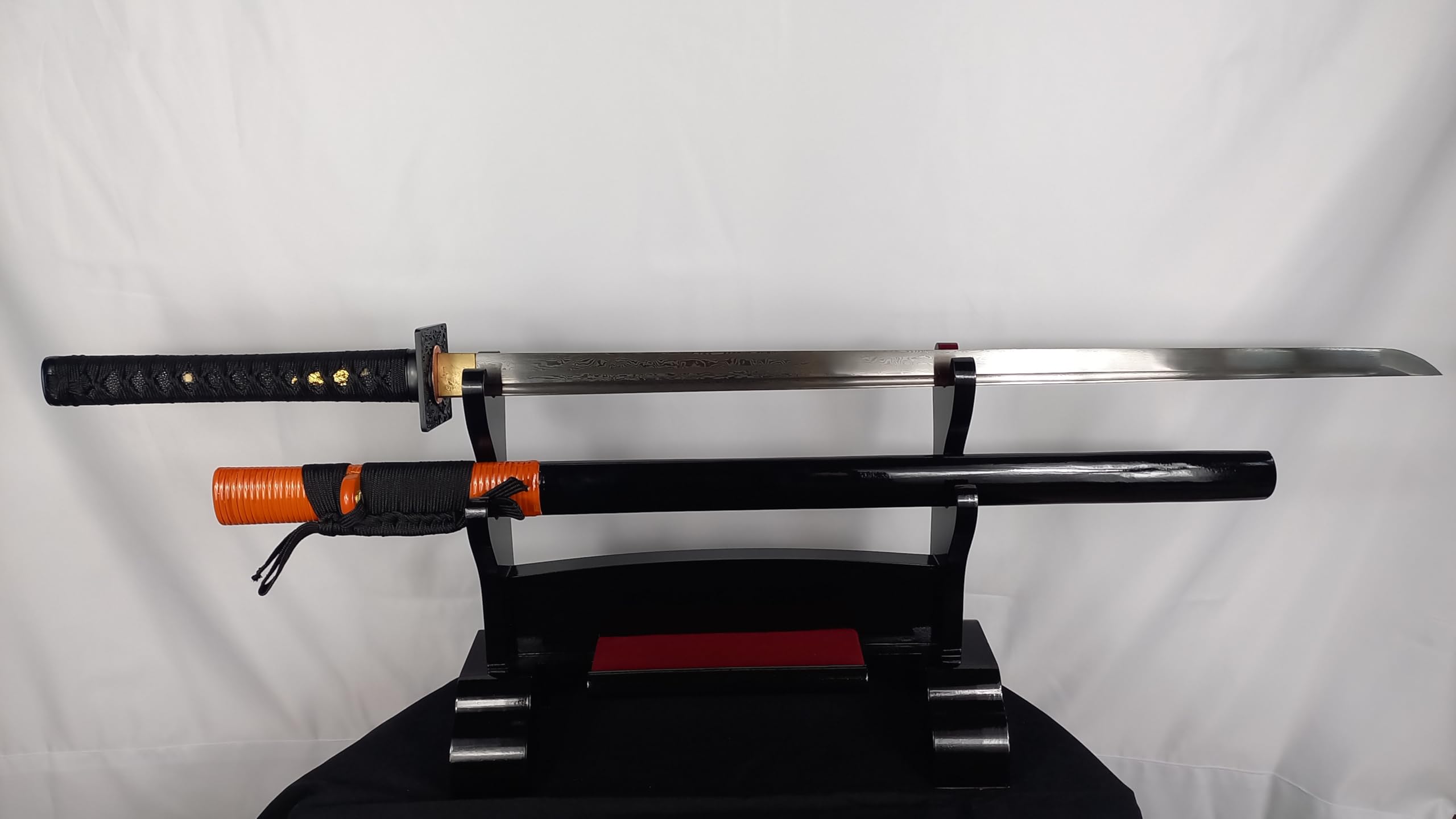 Samurai Ninja Schwerter Katana Schwert - scharf, echt & handgeschmiedet - gefaltetes Katana Schwert ohne Ständer - echtes Japanisches Samurai Sword aus Kohlenstoffstahl - Japan Deko Katanas