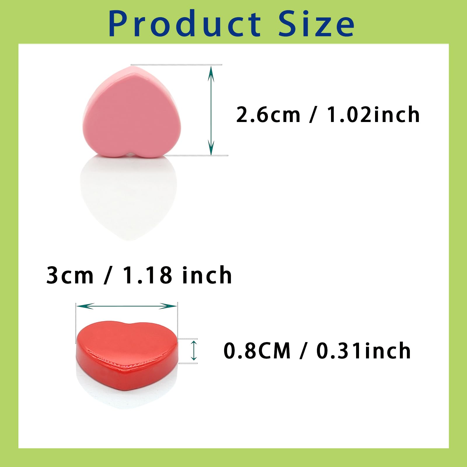 PYJLBX 60 Pack Small Heart Fridge Magnets, 10 Colours Strong Mini Magnets - Image 3