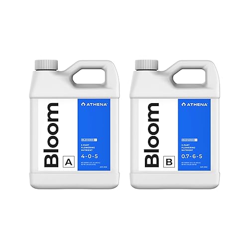 Miniatura 9 de Athena Blended Bloom A&B | Fertilizante líquido de floración de 2 partes para hidroponía y suelo | Alimento vegetal Bloom Booster | NPK A 4-0-5 | B