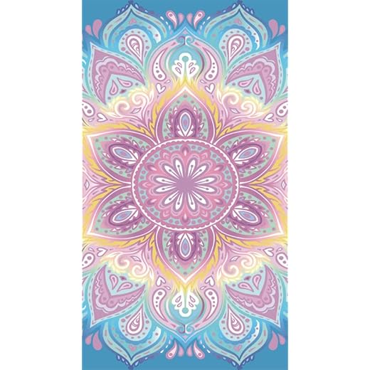 Toalla de playa XXL Mandala 100 x 180 cm, grande 100 % microfibra, toalla de playa, toalla de verano