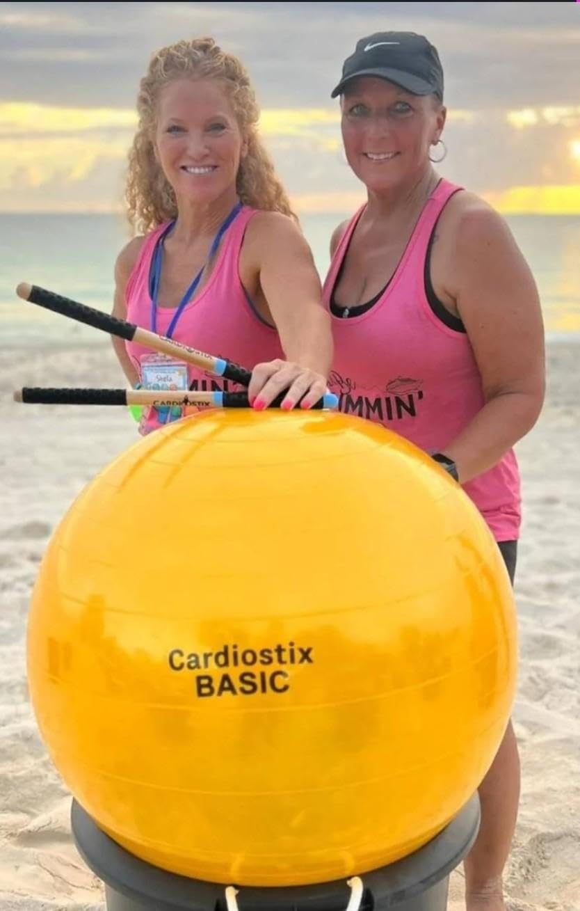 Cardiostix Cardio-Trommelsticks pro Set, 240 g (nur 1 Paar Stäbchen), gewichteter Doppelgriff, hochwertiges amerikanisches Hickory-Holz, Drumming, Fitness, Aerobic-Klasse (Rainbow #3)