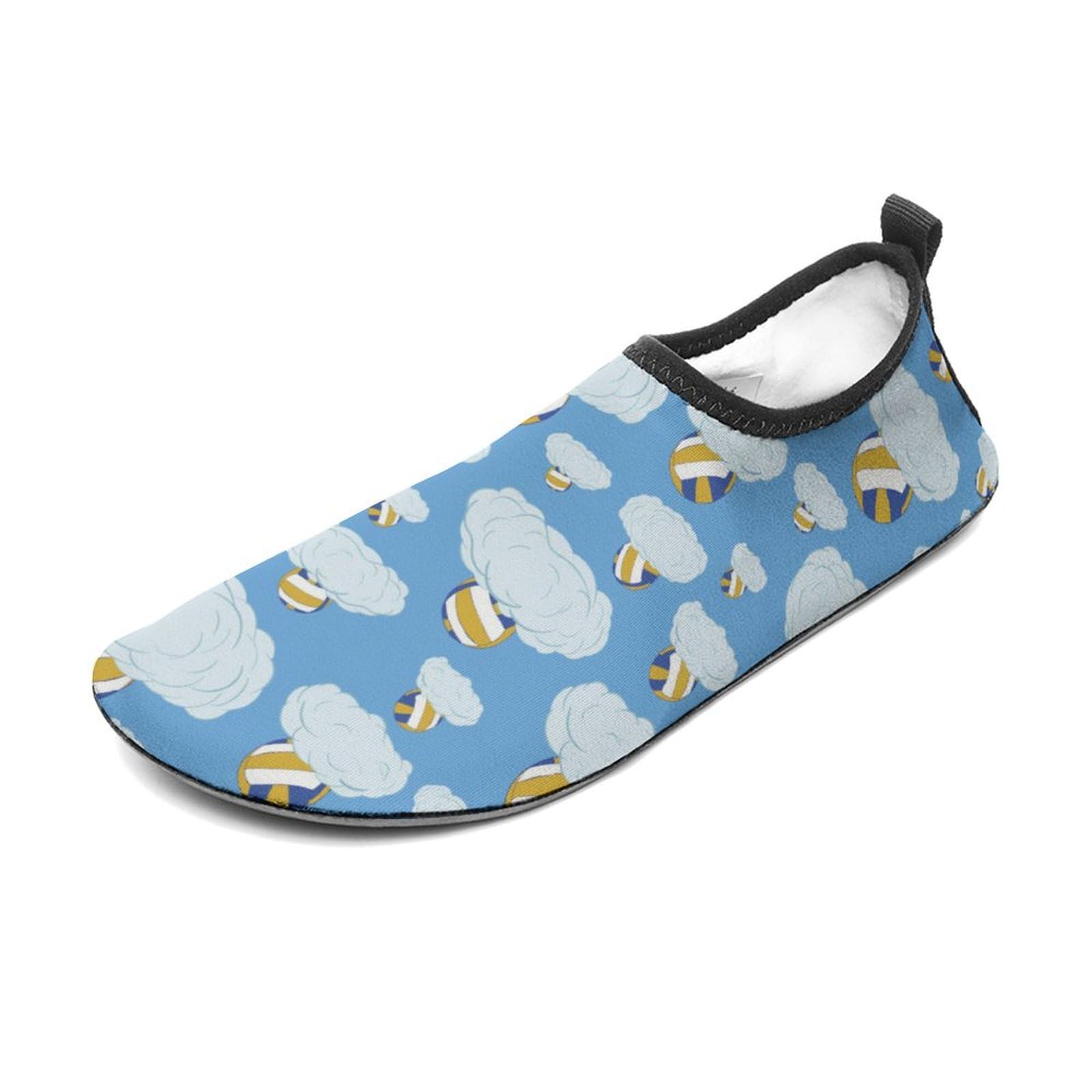 CSEMEIE Cartoon Volleyball Pattern Water Shoes Beach Shoes Aqua Socks for Women Men Swimming Yoga