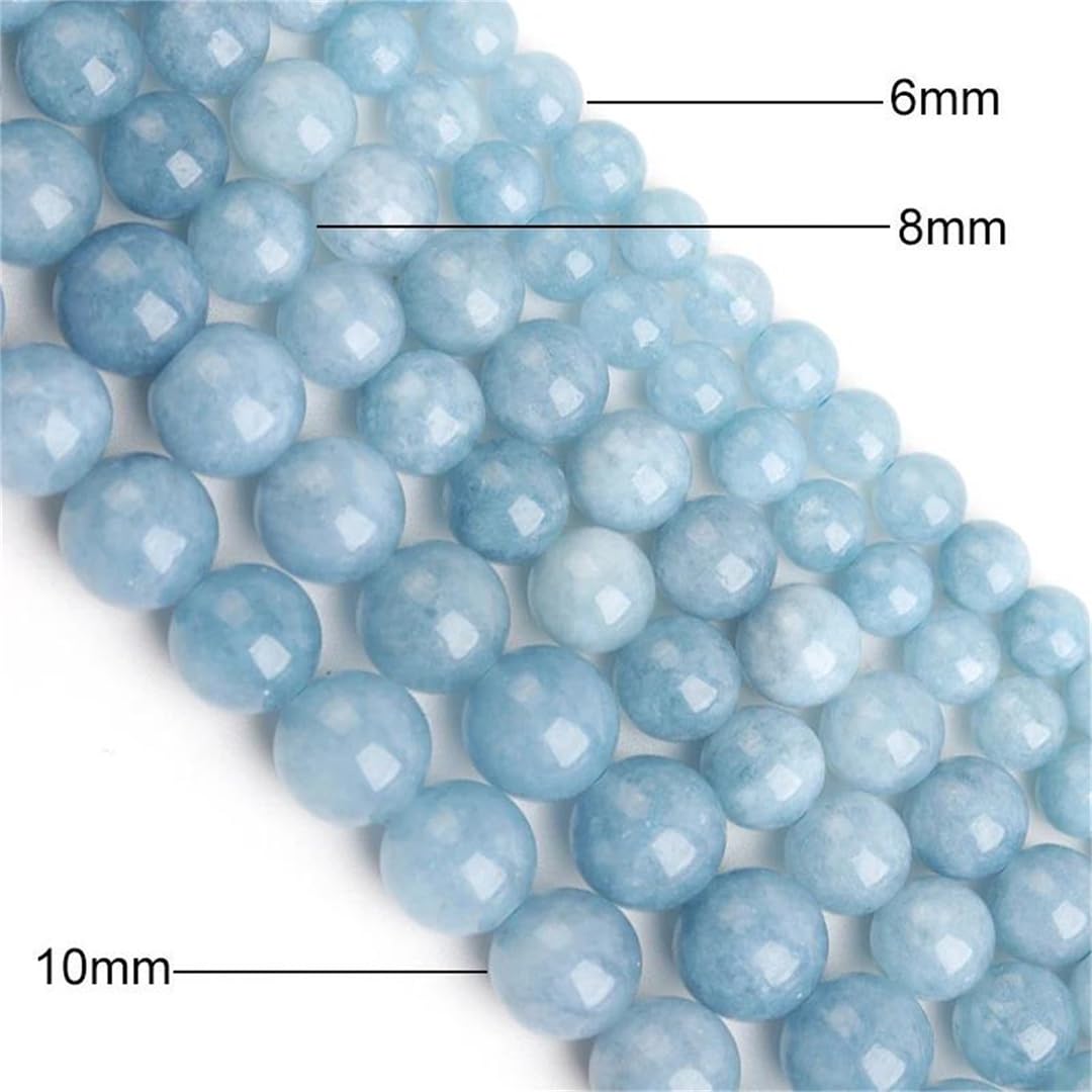 4, 6, 8, 10 mm, cuentas espaciadoras redondas de piedra natural azul para joyas, collares, pulseras, manualidades