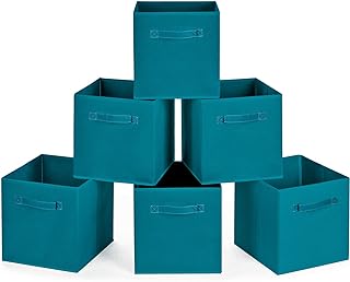 MaidMAX Cloth Storage Bins, Set of 6 Foldable Collapsible Fabric Cubes O...