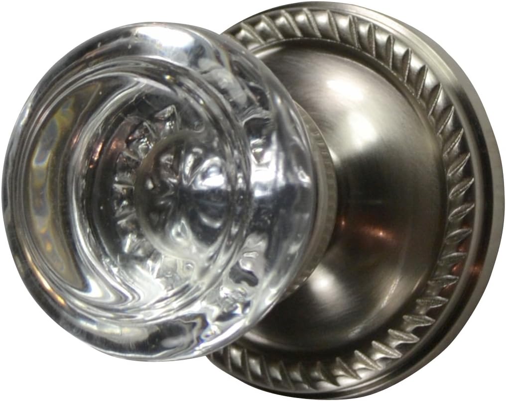 Copper Mountain Hardware Round Crystal Door Knob with Roped