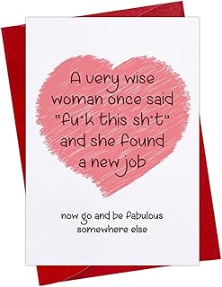 FLYAB Funny New Job Congrats Card for Bestie Women 4"x6" Coworkers Leaving Farewell Gift Card with Envelope Humour Going Away Gift for Coworkers Goodbye Gifts for Coworkers Women Friends