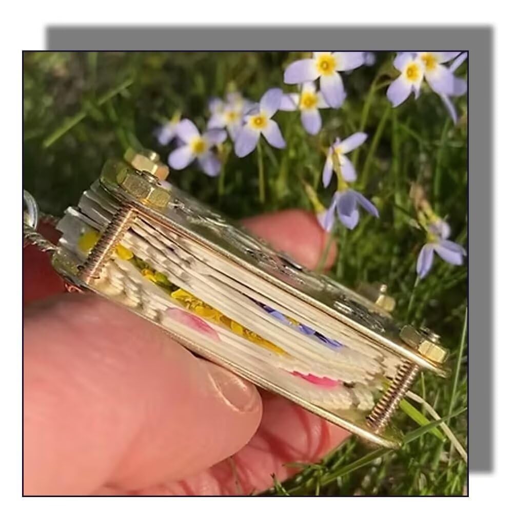 Mini Presse à Fleurs BOSENIYU – Kit Métal 35x50 Mm Avec 10 Papiers Buvards, Pour Herbier Et Créations Botaniques