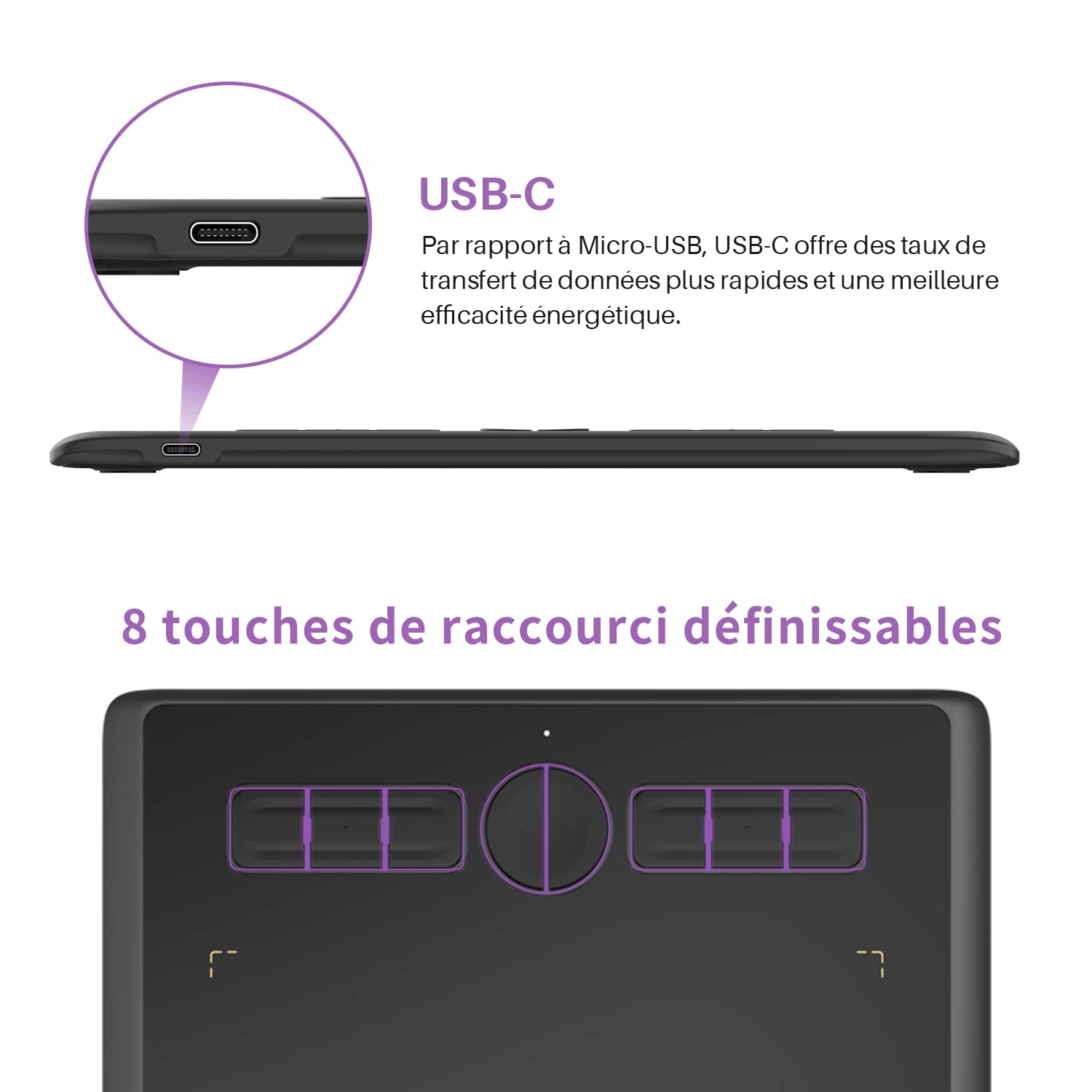 HUION Inspiroy H610X Tablette Graphique, 10 x 6,25 Pouces, 8192 Niveaux