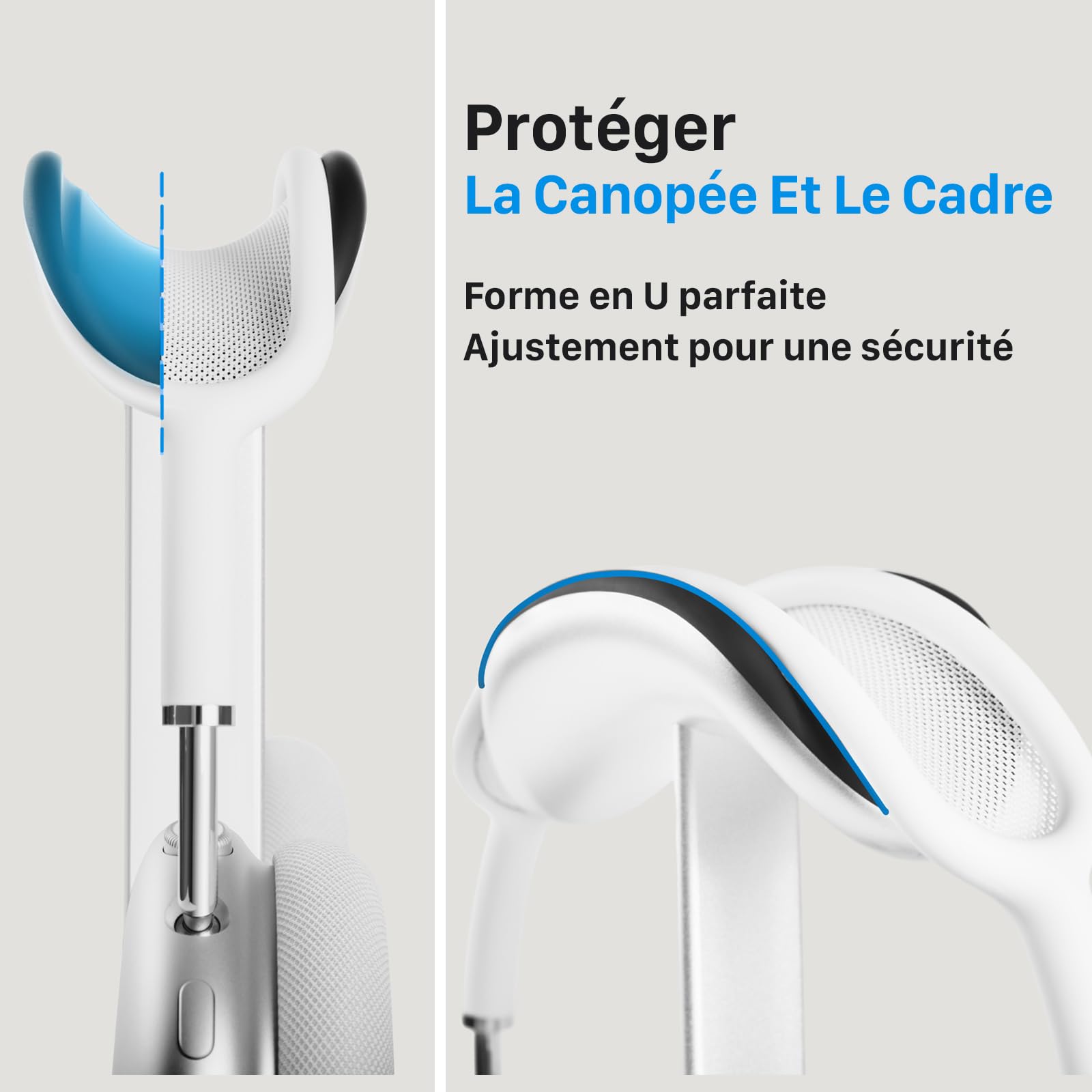 Support pour AirPods Max avec Mode Veille – Support Casque en Aluminium pour Bureau, antidérapant, protège Le Bandeau, Surface Anti-Rayures (Argent)
