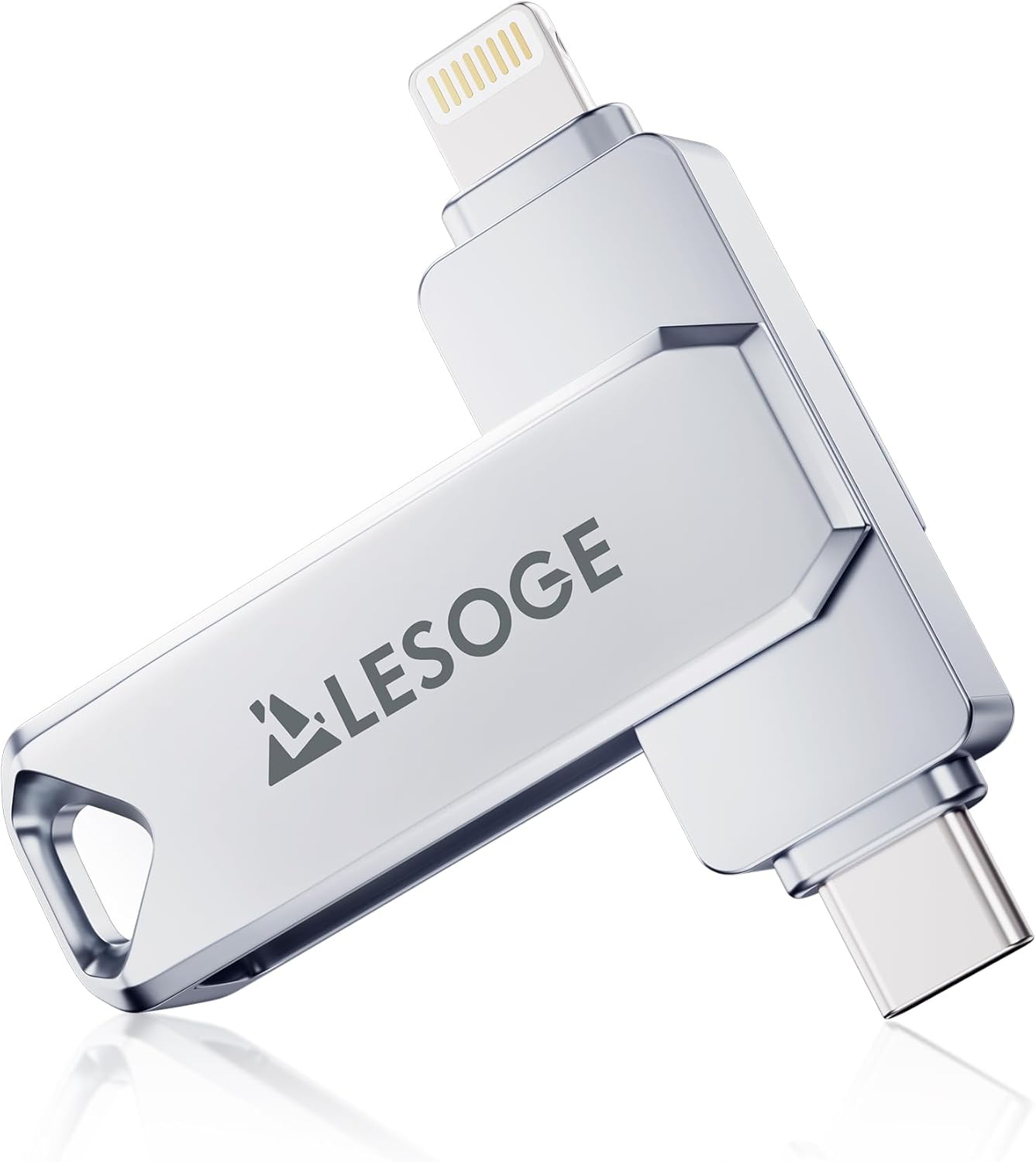 MFi Certified 256GB Flash Drive for iPhone Photo Stick Thumb Drive, USB Memory Stick iPhone Flash Drive for Photos Videos, High Speed Jump Drive External Storage for iPhone/iPad/Android/PC (Silver)