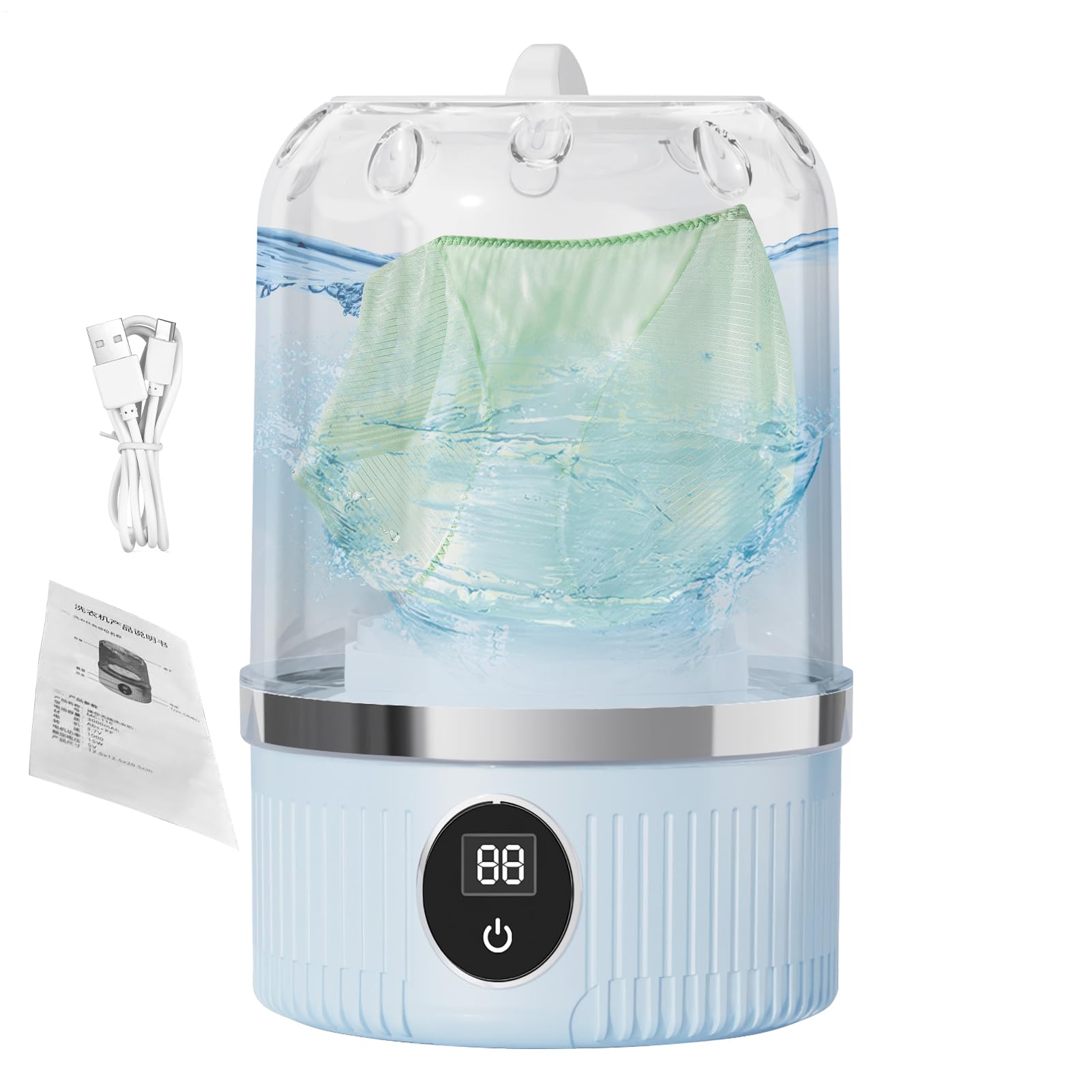 Machine à laver compacte et portable avec 3 programmes de lavage rechargeables - 8