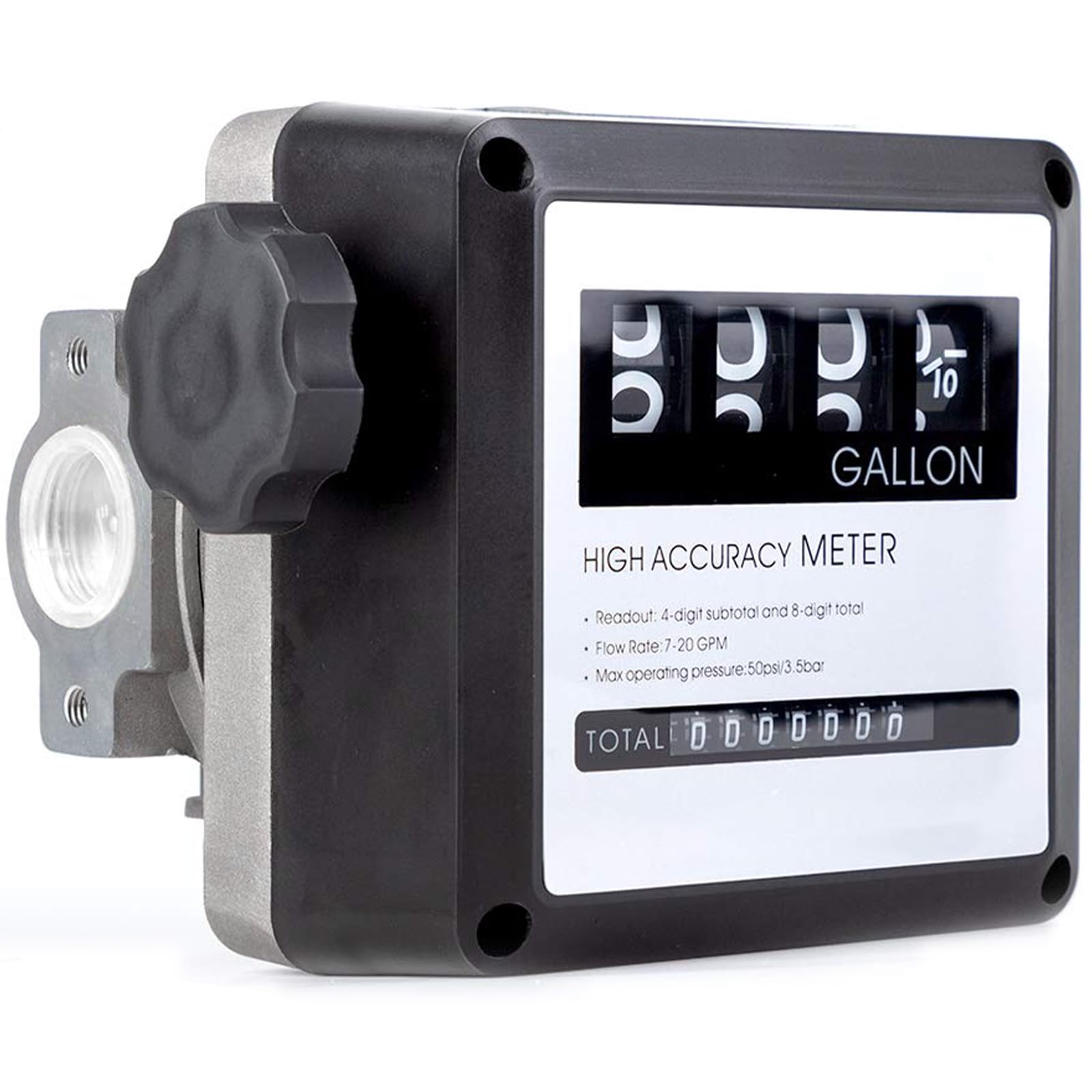 Buxuaaaa Women's Coal Accuracy Mechanical Meter With Resettable Counter Permanent Mixture Body 1 Foot Thread Measurement Resettable Stream Meter
