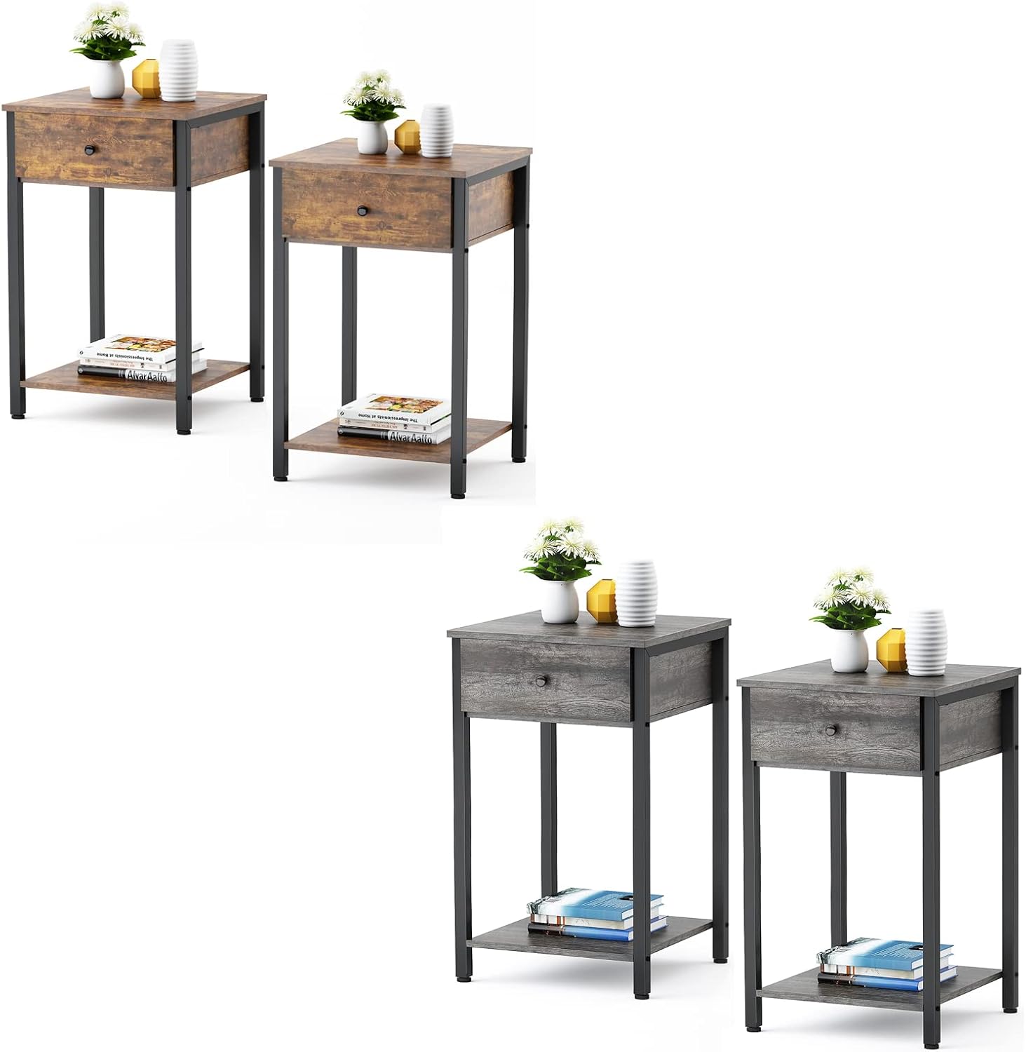 Ecoprsio Nightstand Set of 2 Modern End Table Side Table