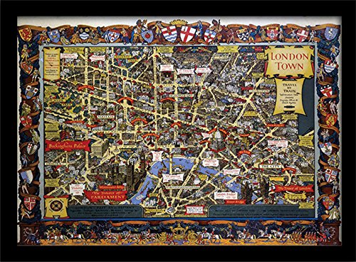 National Railway Museum London (5) Framed 30 x 40cm Print, MDF, Multi-Colour, 42 x 32 x 2.4 cm