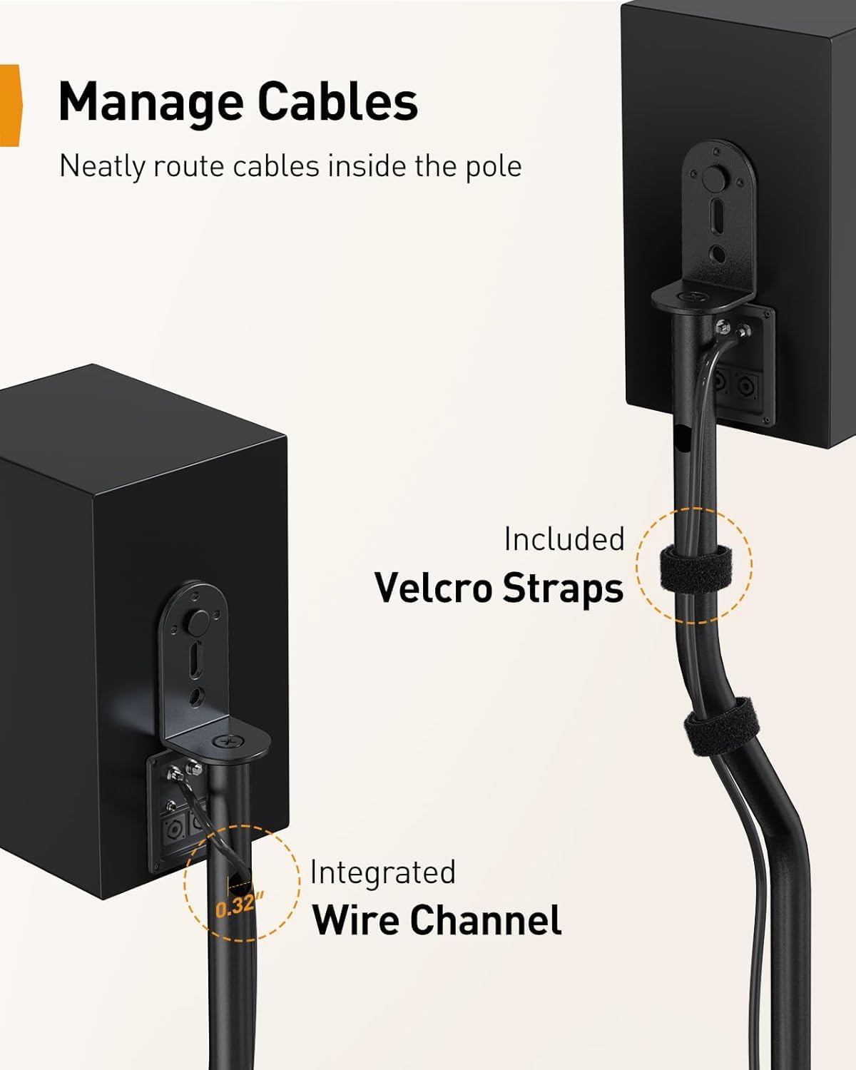 Perlegear Speaker Stand Pair, 28” to 38” Height Adjustable Surround Sound Speaker Stands for Small Bookshelf, Satellite Speakers, and Studio Monitors up to 5lbs, Tool-Free Floor Speaker Stand, PGSS11 - Image 6